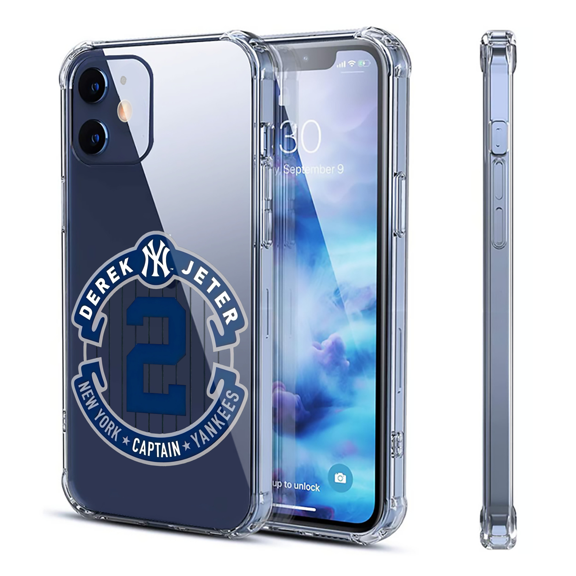 Derek Jeter 1 Clear IPhone 12 Case – Soft TPU With UV Print – Enhanced Drop Protection, Precise Fit, Anti-Fingerprint, Customizable Design, Scratch-Resistant, Yellow-Resistant